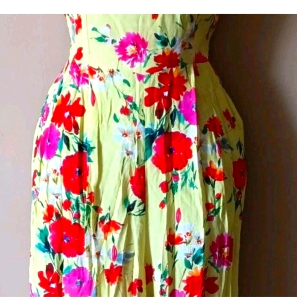Yumi Kim Yellow Floral Wide Leg Jumpsuit $218 Retail Size M - Picture 3 of 5